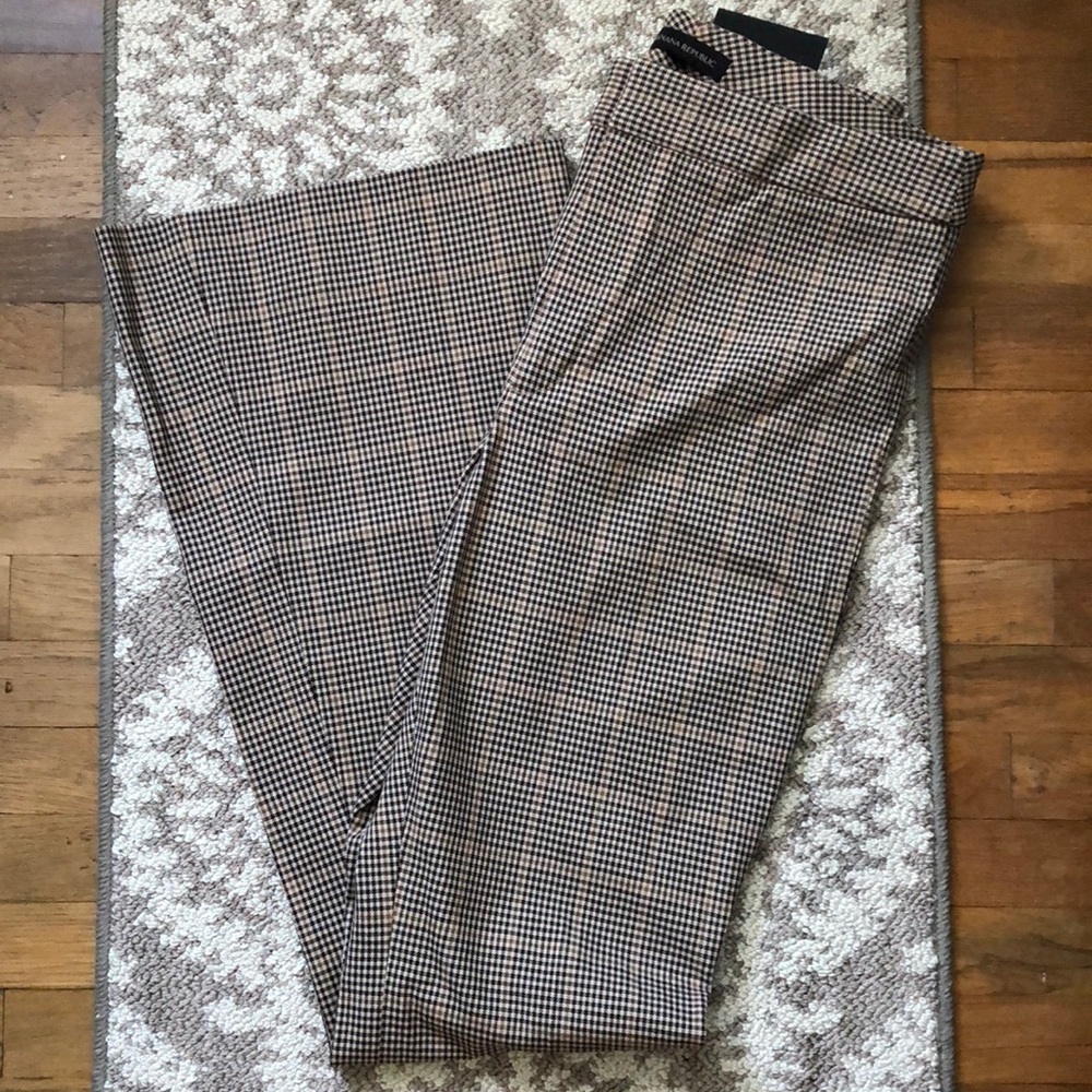 Banana Republic High Rise Plaid Flare Work Pants